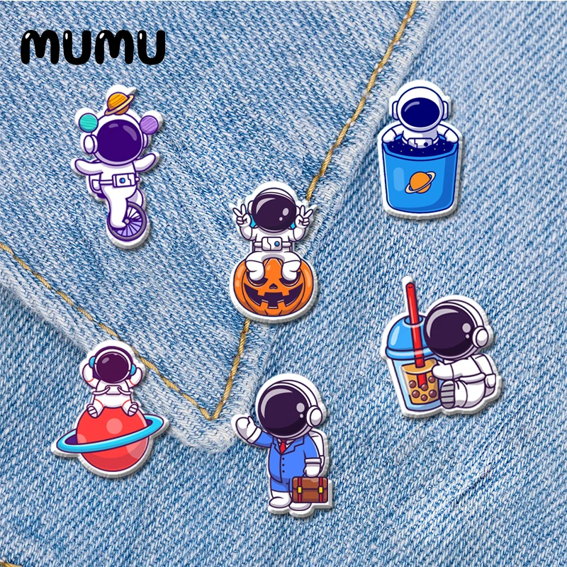 2021 новый милый астронавт штырь отворотом мультфильм планета Акриловые Броши