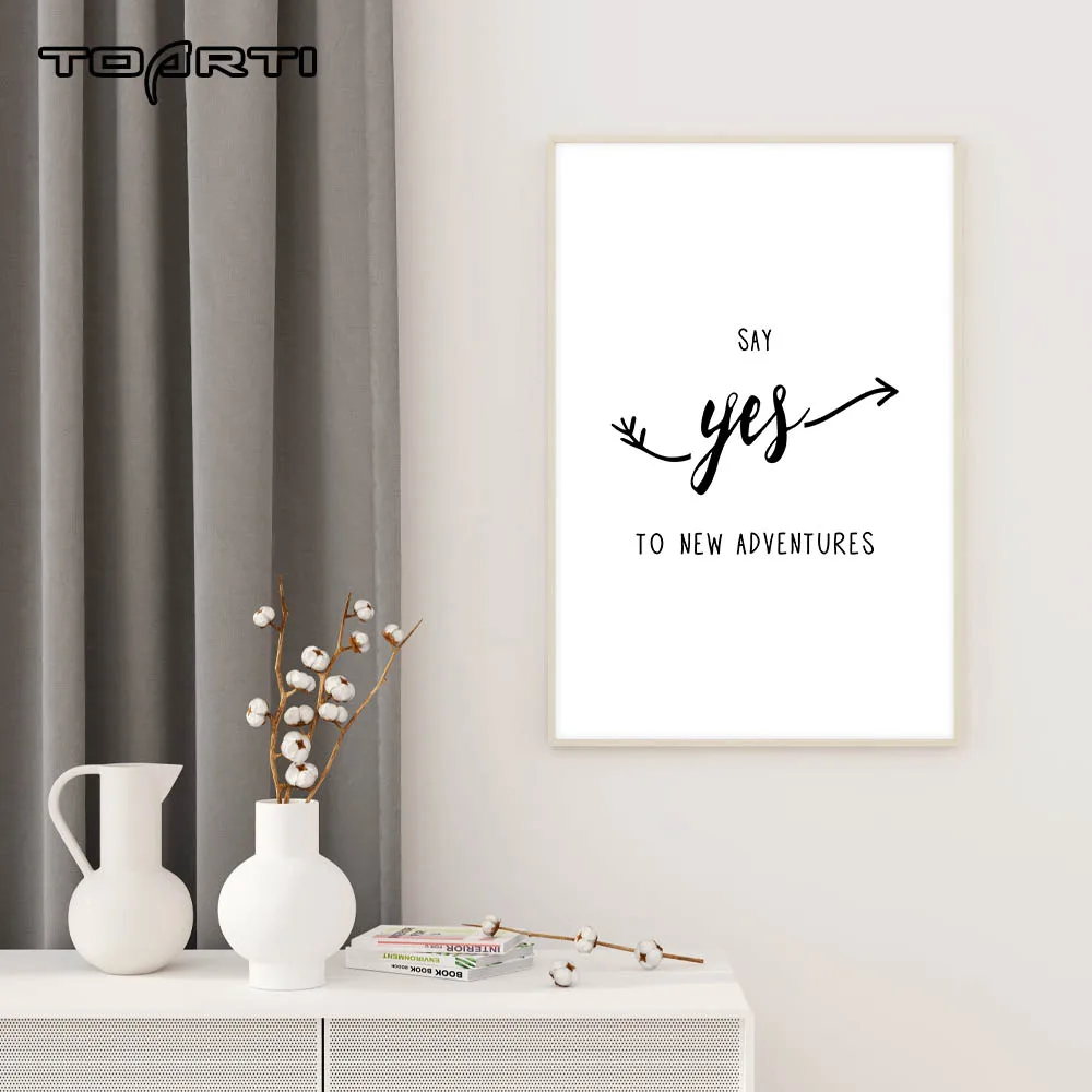 Say Yes To New Adventures холст живопись вдохновляющие мотивирующие с принтом цитатой