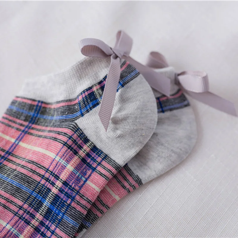 

Bowknot Socks Women Cotton 5 Pairs Pack Female Girl Short Ankle Socks Cute Harajuku Vintage Lovely Casual Woman Socks Korea Set