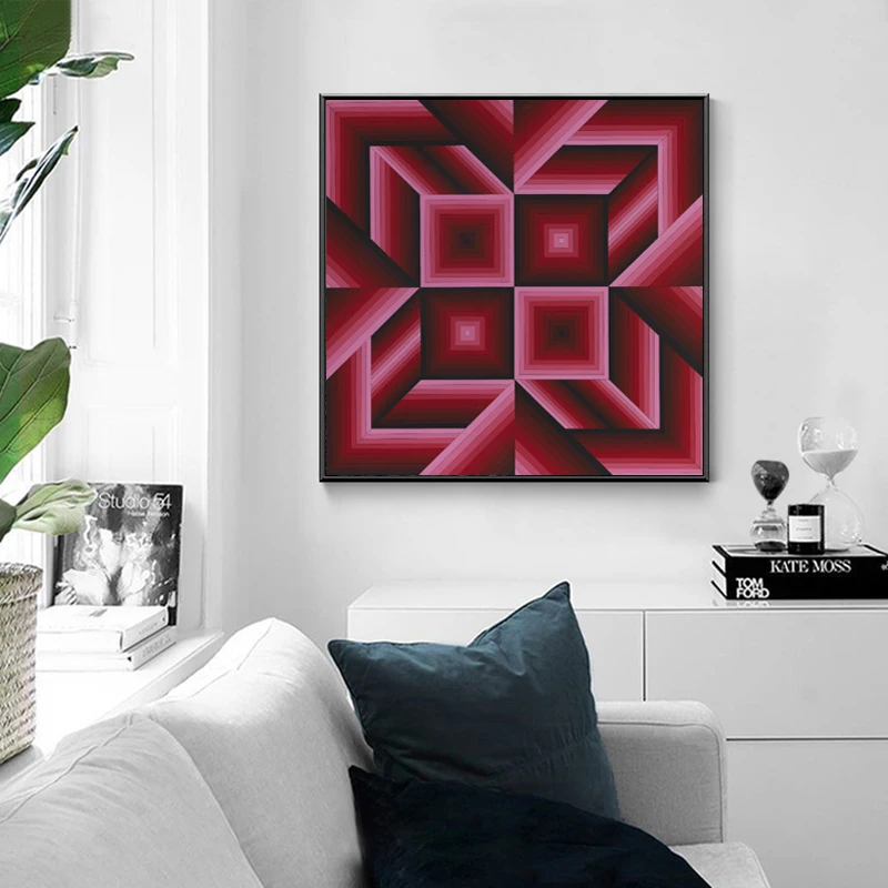 VICTOR VASARELY плакат геометрические абстрактные холст покраска стены декоративный художественные картины для гостиной Куадрос домашний декор квадратный