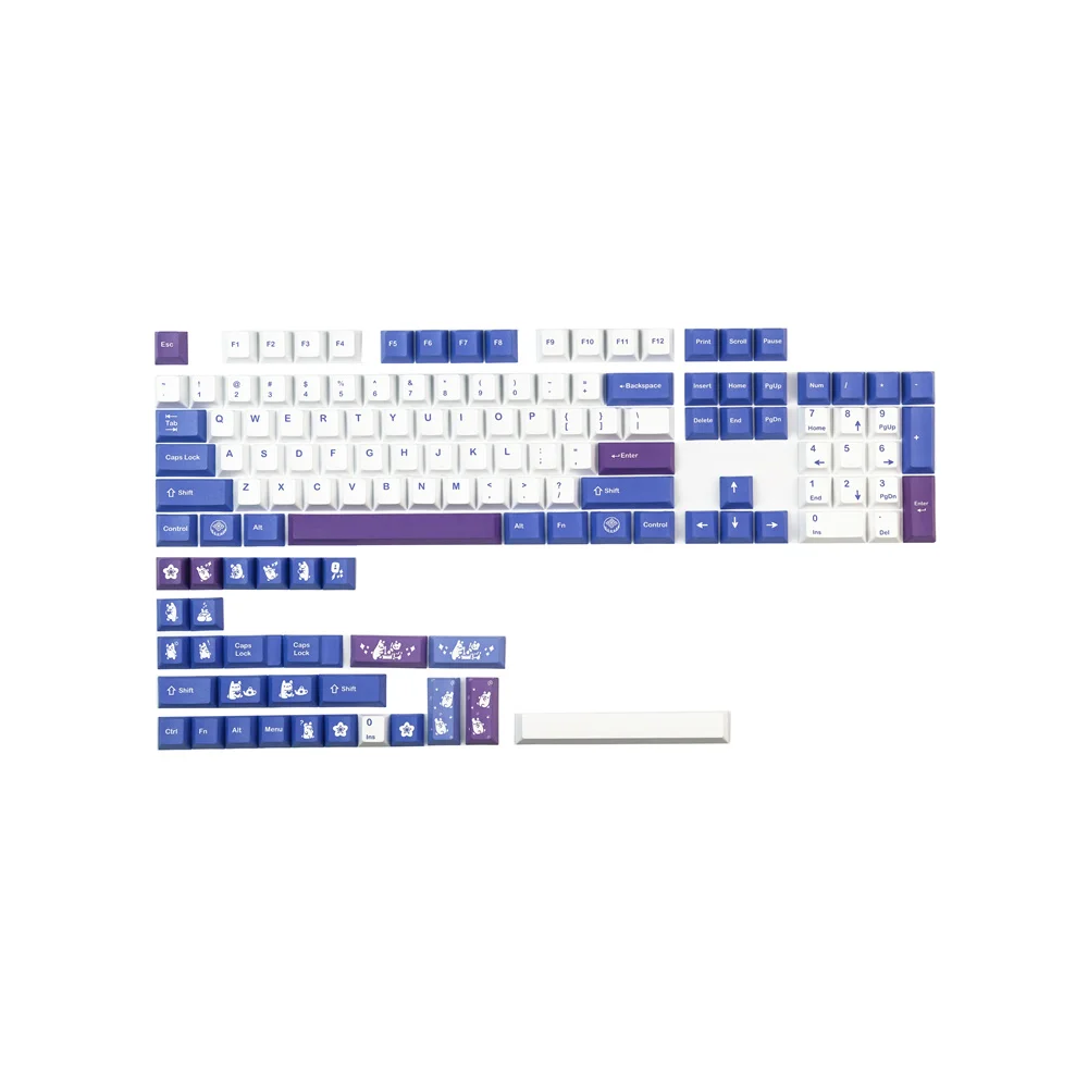 Клавиатура GMK Rabbit Keycap PBT 132 клавиш английский язык для переключателя Cross Cherry Kailh