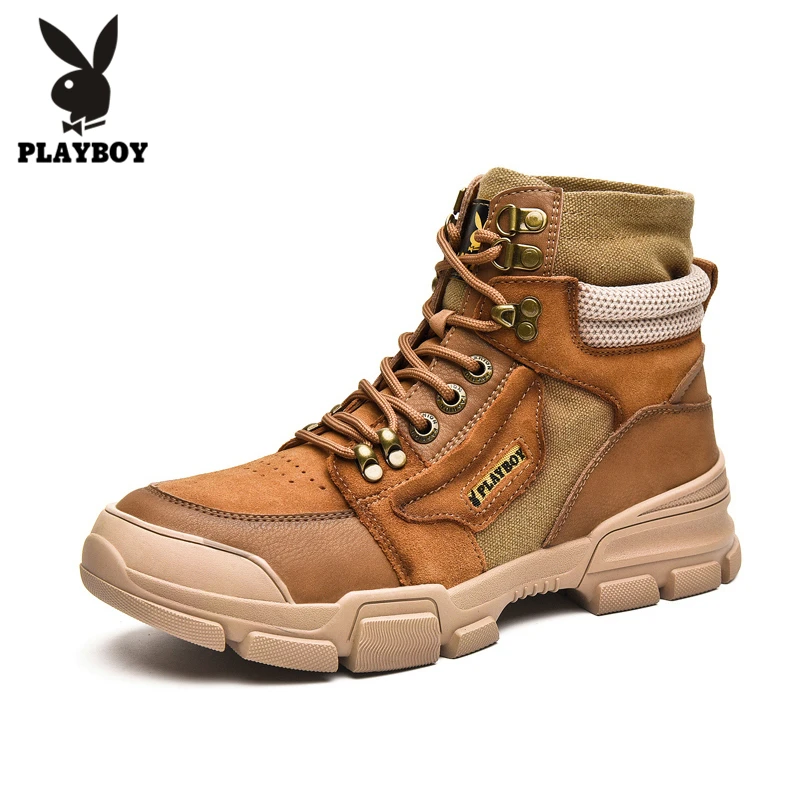 

PLAYBOY New Men Hiking Shoes Waterproof Outdoor Sport Shoe Brand Military Mountain Climbing Men Sneakers Lace Up Trekking Shoes