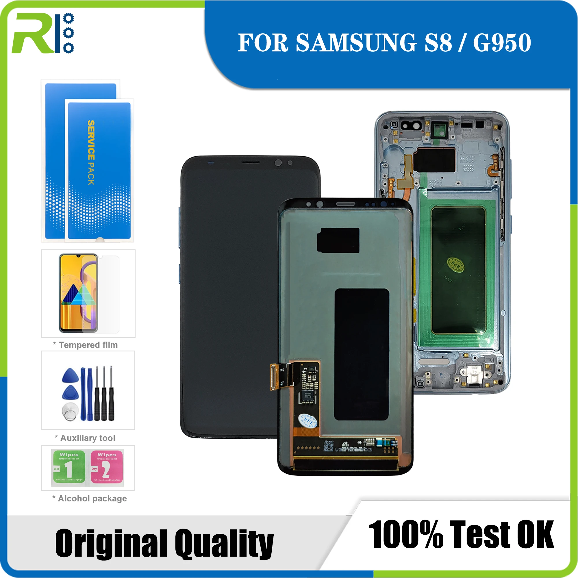 

100% Оригинальный Super AMOLED ЖК-дисплей сенсорный экран дигитайзер для Samsung Galaxy S8 G950 G950F