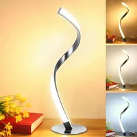 LED Spiral Table Lamp 3 Colors and Stepless Dimmable Bedside Desk Lamp Night Light For Living Room Bedroom Reading Office Decor