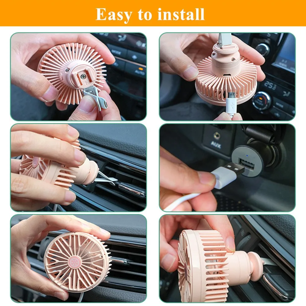 1 шт. Новый Автомобильный светодиодный USB вентилятор питания портативный