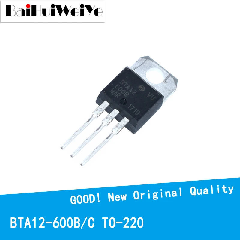 

10PCS/LOT BTA12-600B BTA12-600C BTA12 BTA12-600 12A 600V TO-220 New and Original IC Chipset MOSFET MOSFT TO220