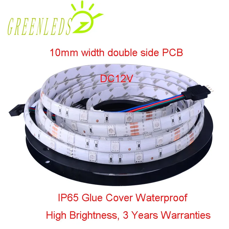 

LED Strips IP65/67 Waterproof 30LEDs per Meter RGB Color 7.2w/m DC12 Flexible Strips With 3 Years Warranties