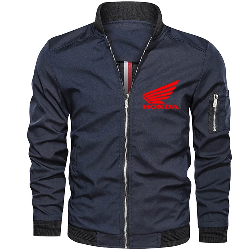 

Honda Car Logo Print Jacket 2021 New Men's Bomber Zipper Jacket Casual Harajuku Streetwear Slim Fit Pilot Coat Men Clothing Coat