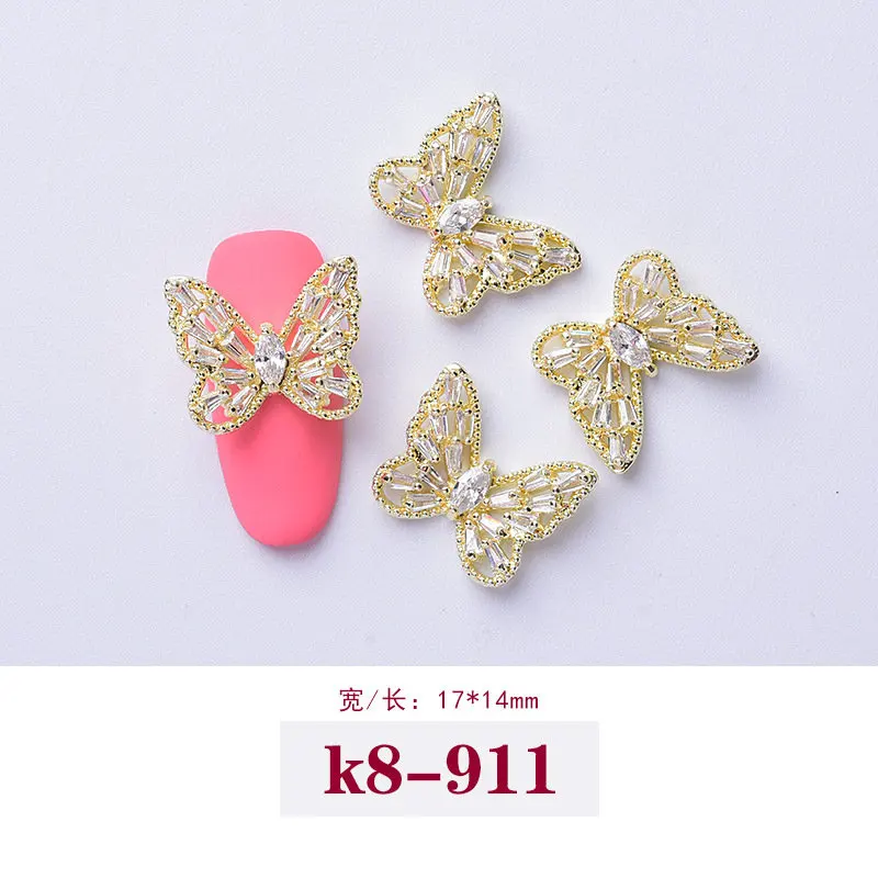 K8-911 5 шт 3D Звезды Луна бабочка кулон циркон дизайн ногтей ювелирные изделия японские Ногти украшения Циркон Кристалл Маникюр алмазные подвески - Цвет: K8-911