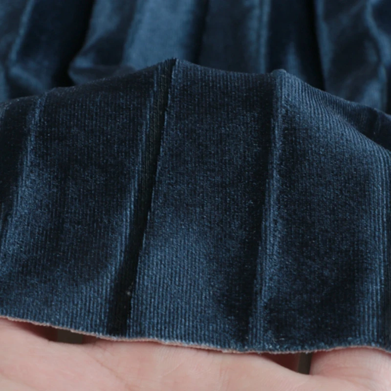 Осенняя модная Вельветовая плиссированная длинная юбка с градиентом цвета