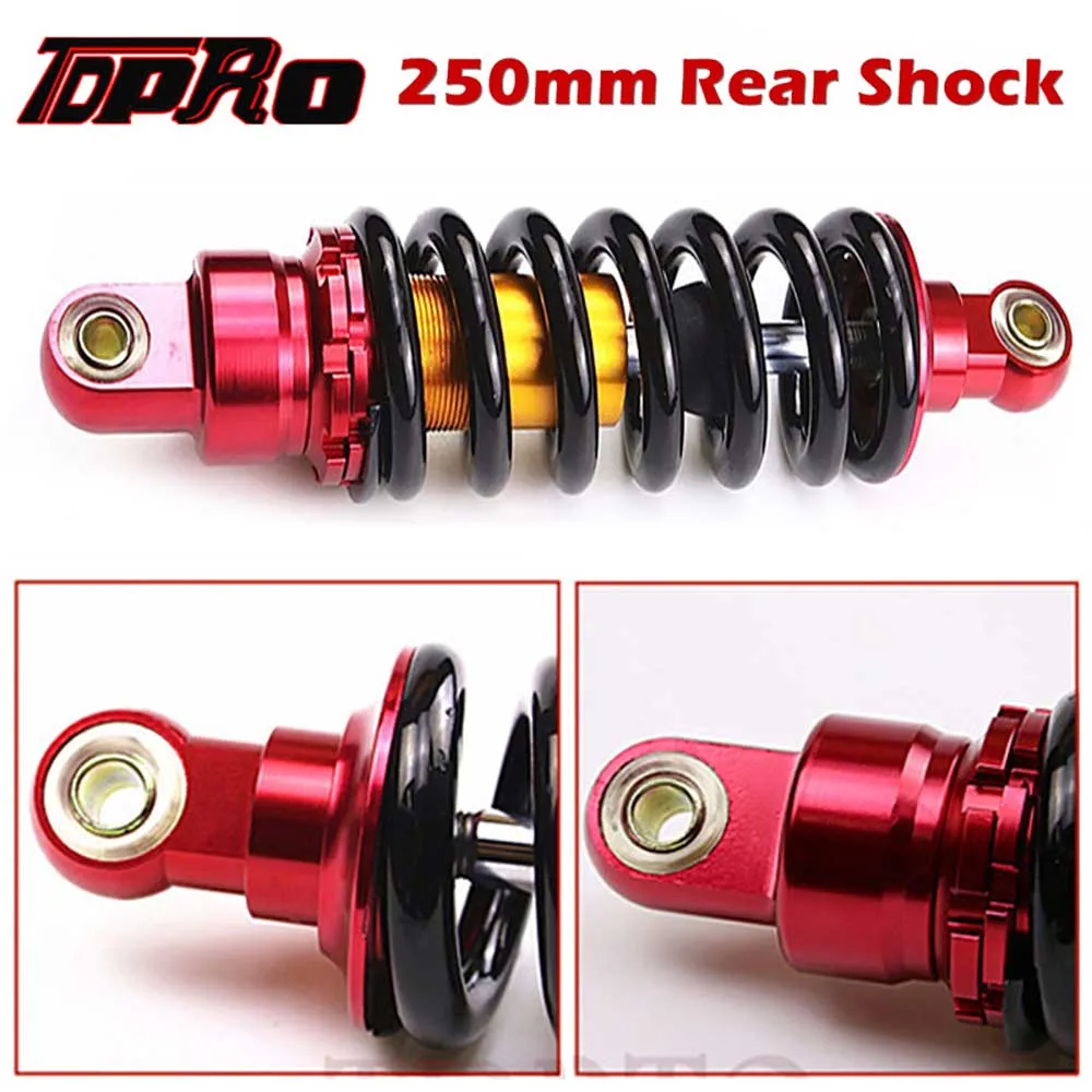 

TDPRO Motorcycle 980LBS 9.8" 250mm Rear Shock Suspension Absorber Fit 50cc-160cc Scooter Dirt Pit Bike ATV Quad 4 Wheeler Buggy