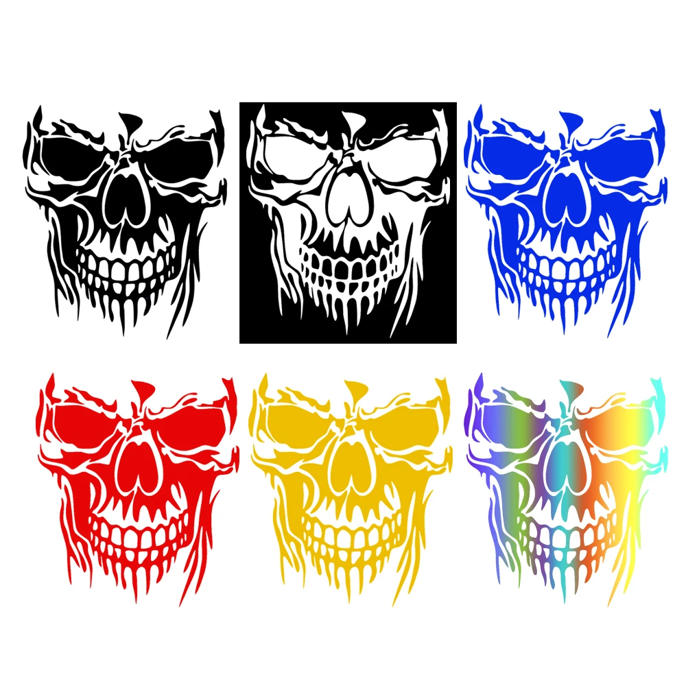 1Pcs Skull Decal Horrific Skeleton Vinyl Car Hood Window Stickers Vehicle Styling Removable Waterproof Sticker Reflective | Автомобили и