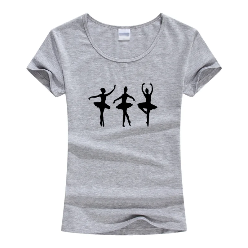New Summer Women Short Sleeve T Shirt Ballerina Ballet Dance Posture Design Female Cute Girl Cotton Tee Tops | Женская одежда