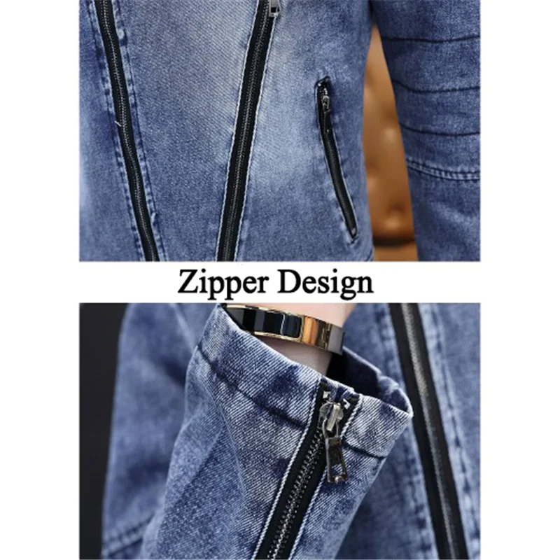 

M-4XL Vintage Jacket Jeans Men 2019 New Arrivals Zipper Denim Jacket Male Fashion Washed Lapel Hip Hop Cowboy Outwear RM50040