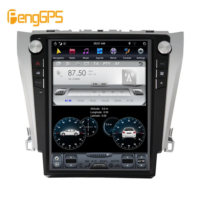 Автомобильный GPS-навигатор в стиле Tesla Android 9 0 PX6 4 Гб ОЗУ для Toyota Camry Aurion 2012- 2016