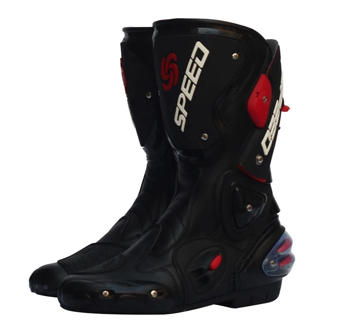 Мужские кожаные ботинки для езды на велосипеде мотоциклетные гоночные