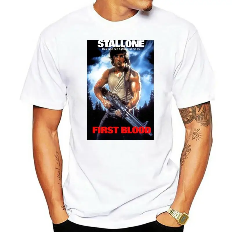 

First Blood v1 T shirt black poster all sizes S 5XL