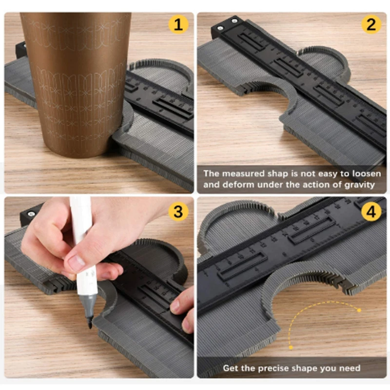 10'' Plastic Contour Duplication Gauge Carpenter Tool Radiant Ruler Meter Marking Tile Cuts Wood Tiling Measuring Tools |