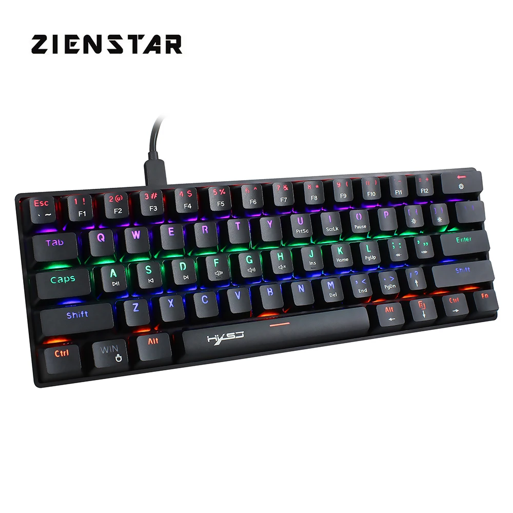 ZIENSTAR Английский Голубой оси Тип C разъем Проводная Механическая игровая