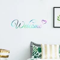 colorful welcome wall stickers living room bedroom for home decoration wallpaper alphabet letter glass window door decor decals