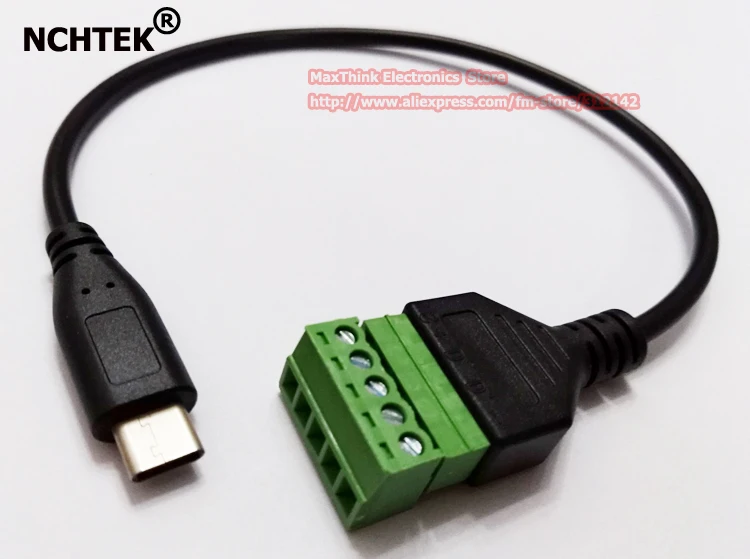 Кабель адаптер NCHTEK USB 3. 0 Type C папа на 5 контактов/путь мама Болт Винт Щит клеммы