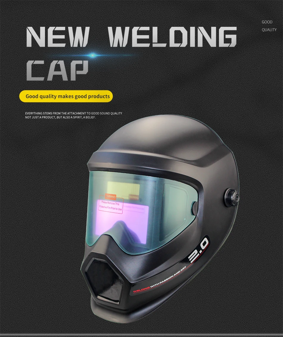 Mascara de soldar con DIN9-DIN13, vista grande con ventana lateral