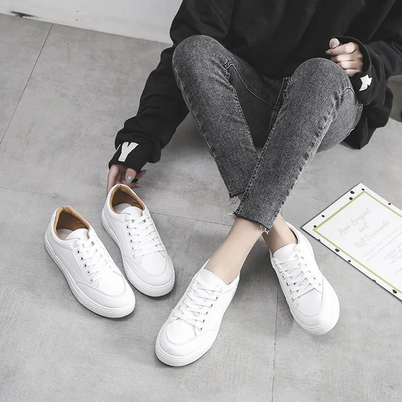 Женские кроссовки 2020 Женская Вулканизированная весенне-осенняя Модная Белая