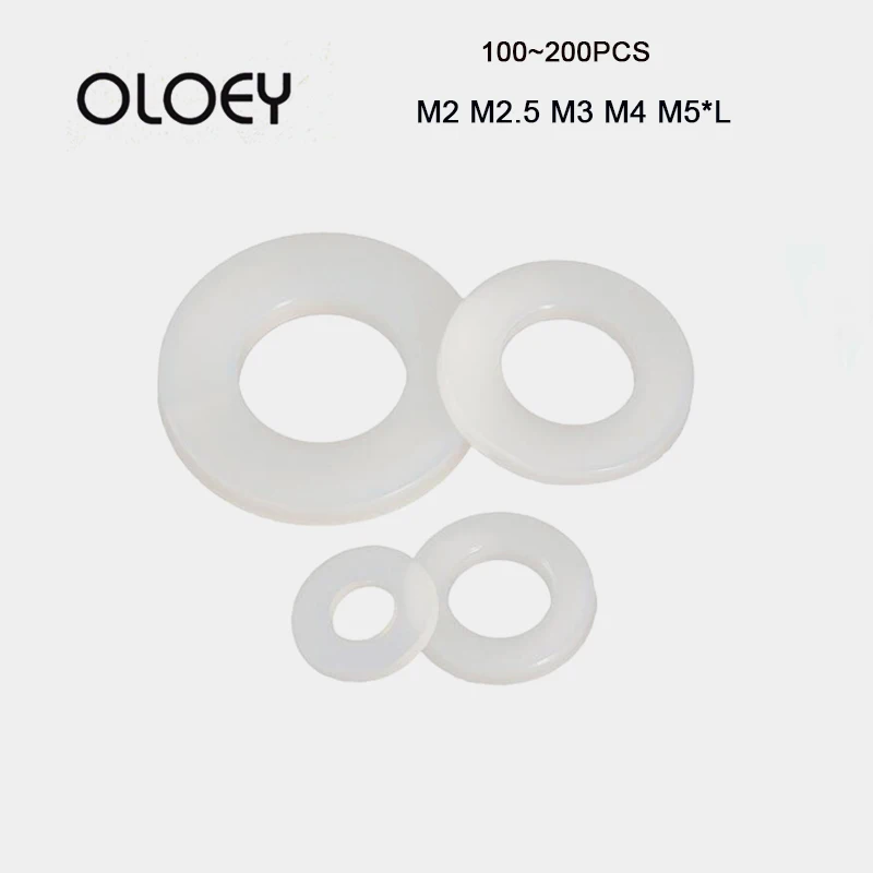 

Обезболивающие шайбы, нейлоновая прокладка, толстая изоляционная плоская прокладка, пластиковая/резиновая шайба M2 M2.5 M3 M4 M5 * l 100 ~ 200 шт.