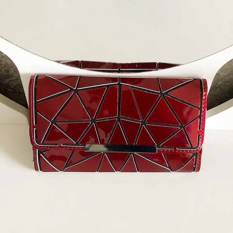 

2020 hot sale women's purse handbag long leather bag geometric fashion wallets