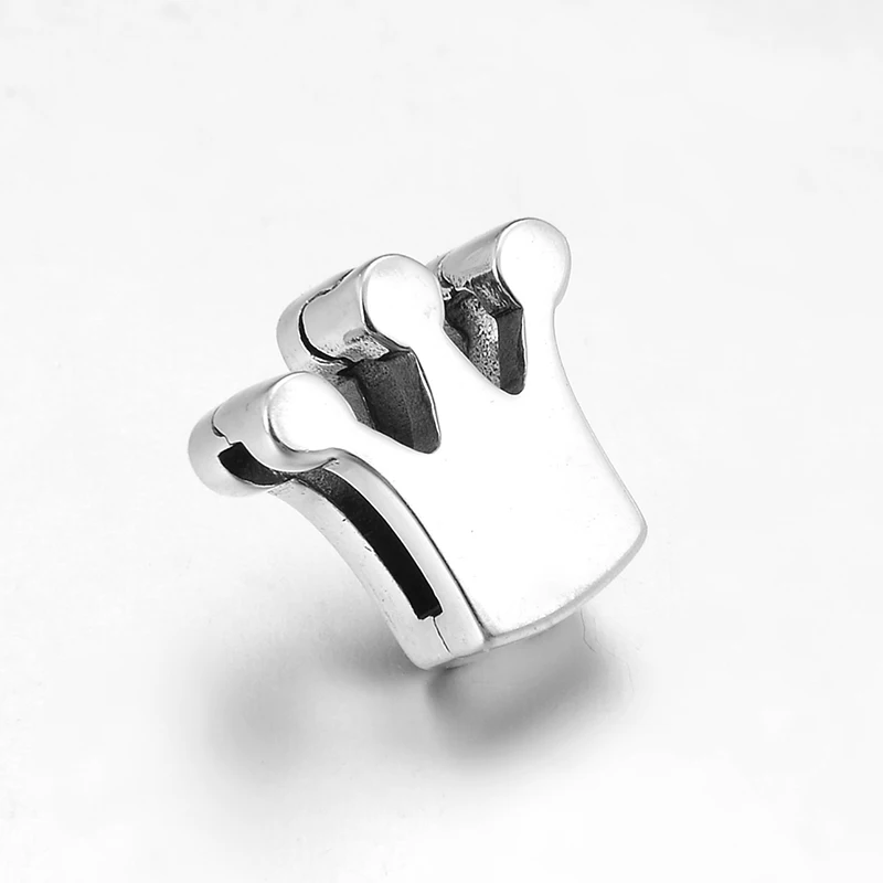 Бусы-клипсы женские серебряные в форме короны для изготовления ювелирных