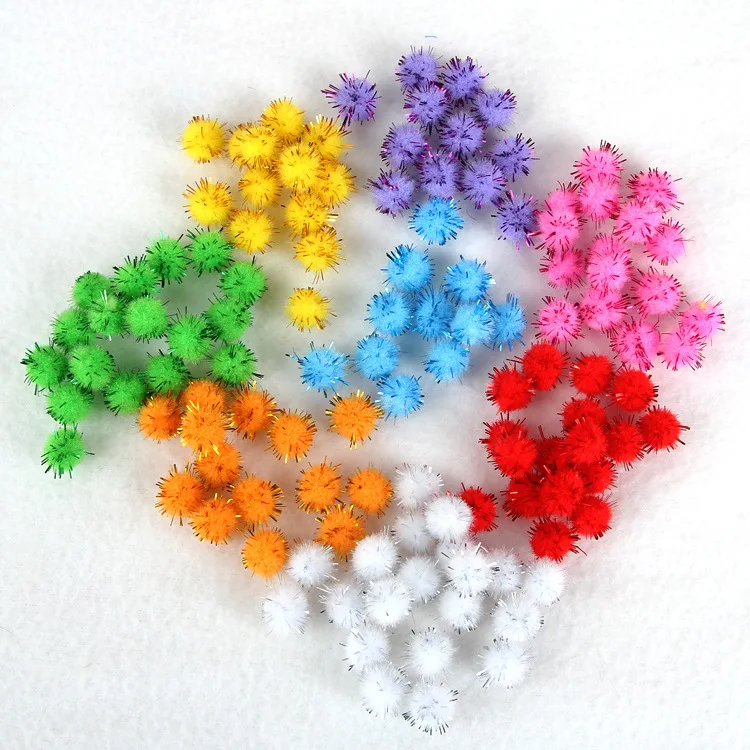Блестящий помпон 10-30 мм пушистые плюшевые помпоны для поделок своими руками