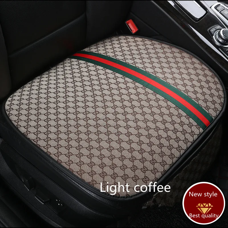 light coffee 1pc Новые подушки для автомобильных сидений, чехлы для сидений, летние поставки, льняные, четыре сезона, универсальная сетка для сиденья, красная Подушка - Название цвета: light coffee 1pc