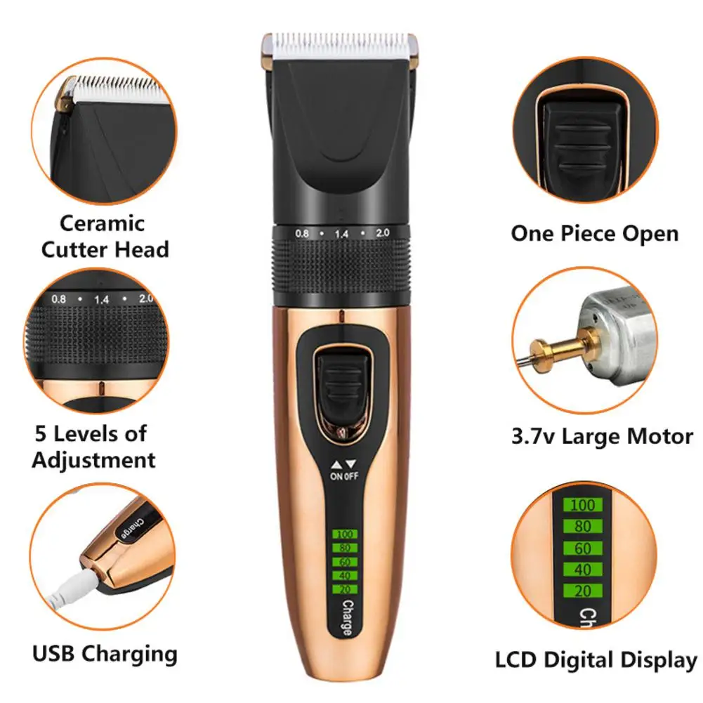 

Dog Hair Trimmer Electrical Pet Professional Grooming Machine Clippers Usb Rechargeable Shavers Hair Cutter Cat Haircut Clipper