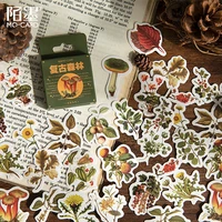 46 pcsbox retro forest series decoration plant stickers planner scrapbooking stationery korean diary stickers