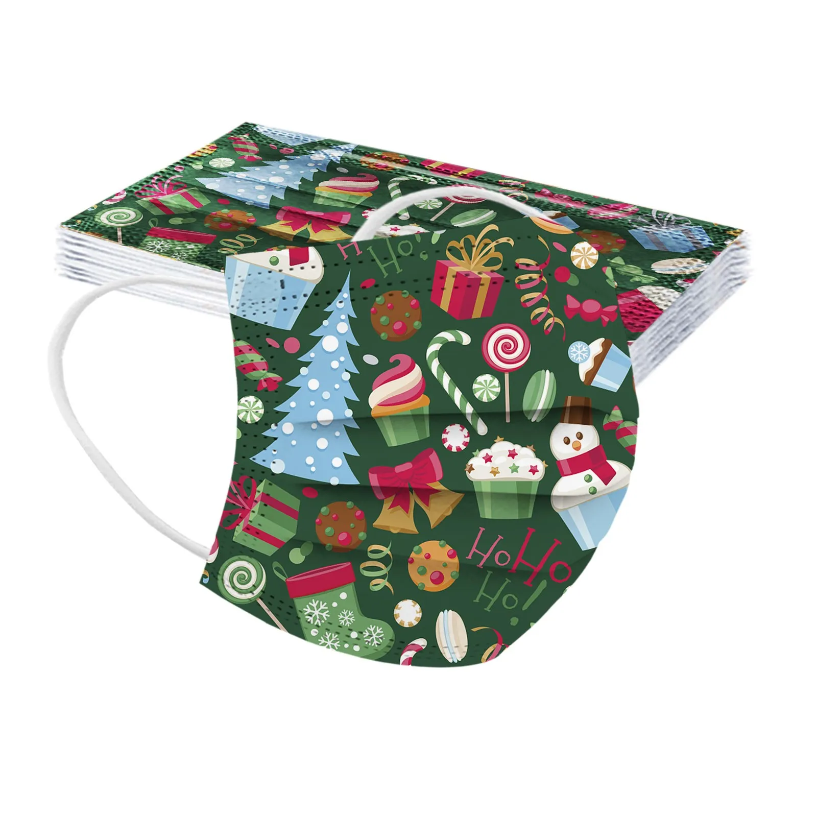 10 шт. одноразовые рождественские маски для лица | Тематическая одежда и униформа