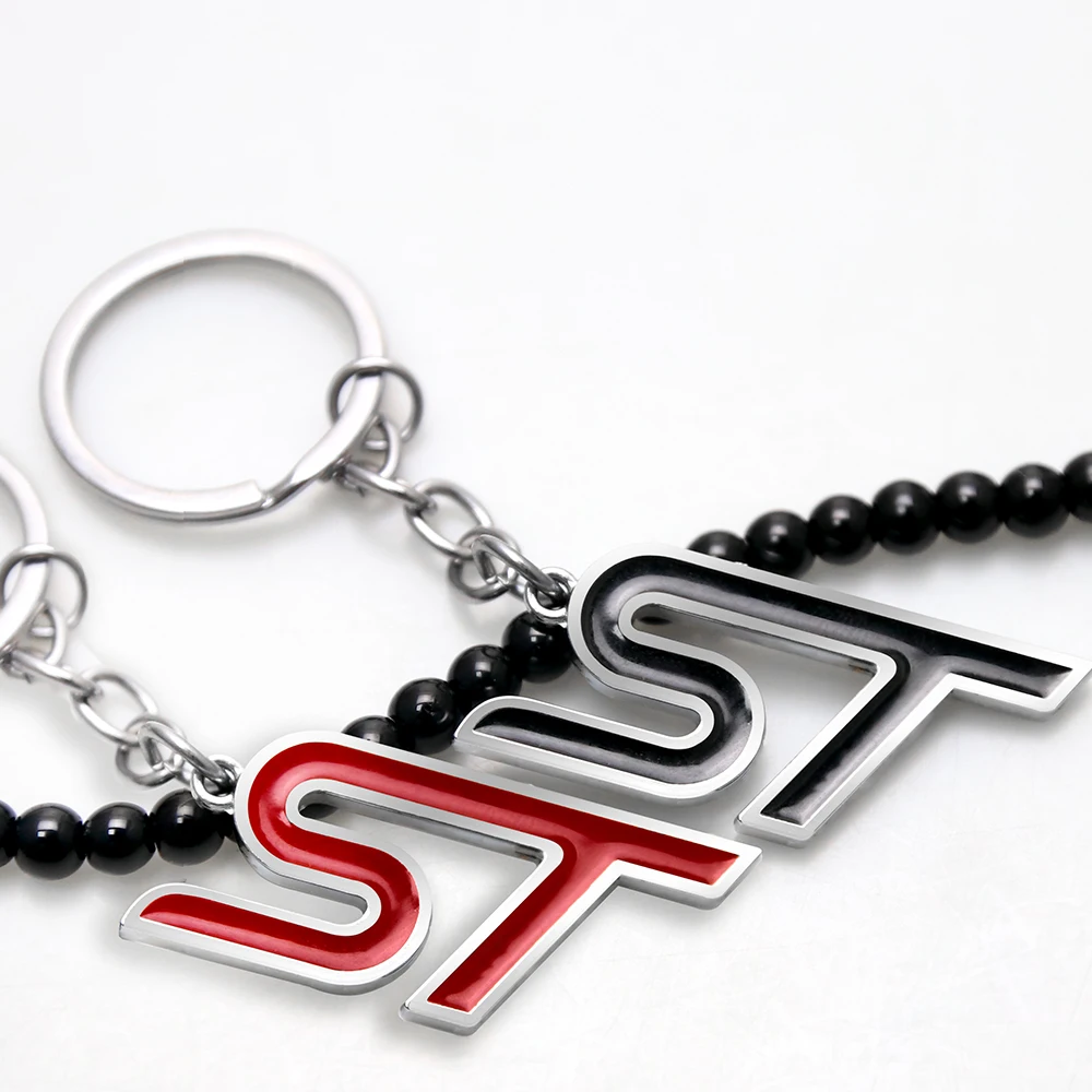 

1pcs Key Ring ST Logo Badge Metal Key Chain for Ford RACING Focus 2 MK1 MK2 3 Fiesta Mondeo Escape Kuga