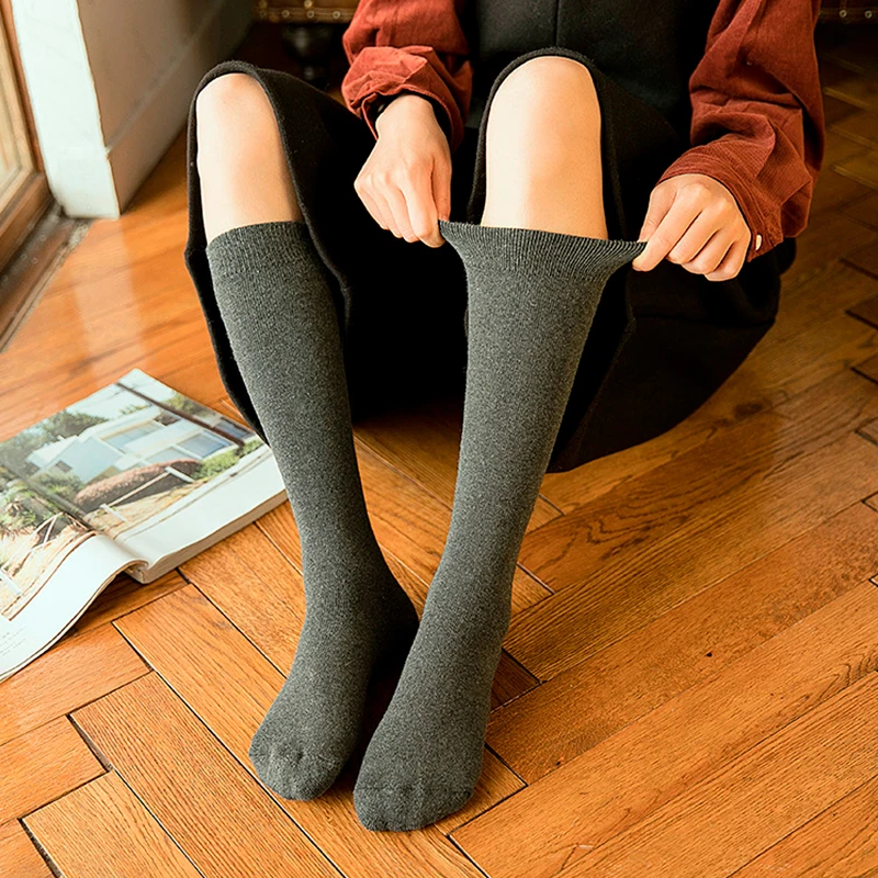 

Женские Хлопковые гольфы, черные, белые однотонные носки до середины икры, женские вечерние танцевальные сексуальные длинные носки для дев...