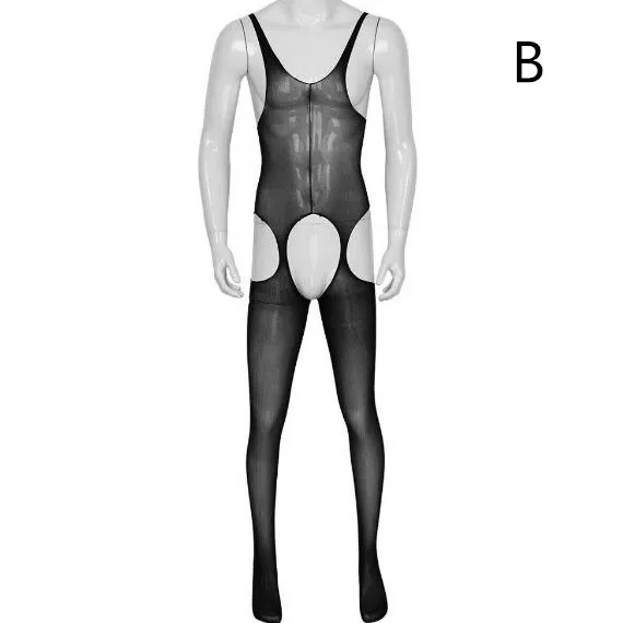 Мужские прозрачные колготки с вырезом чулки боди Лидер продаж мужское белье для