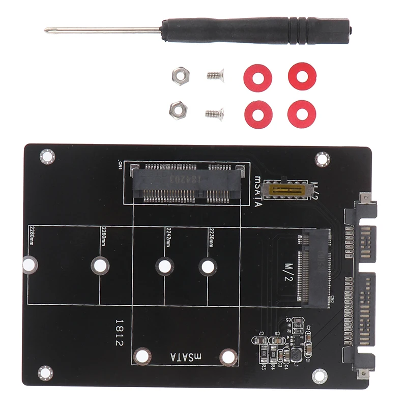

2 IN 1 mSATA to SATA NGFF M.2 to SATA3 converter adapter card SSD disk drive