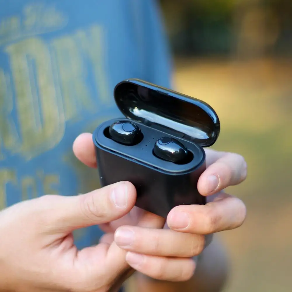 Беспроводные наушники mi ni, Bluetooth наушники, Бас-гарнитура, TWS, стерео наушники с внешним аккумулятором, 2200 мАч, для сотового телефона iPhone mi