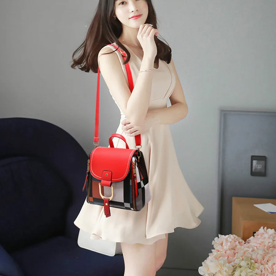 

Designer Backpacks Women PU Leather Backpacks Female School Bag for Teenager Girls Laides Travel Back Bag Colorful Retro Bagpack