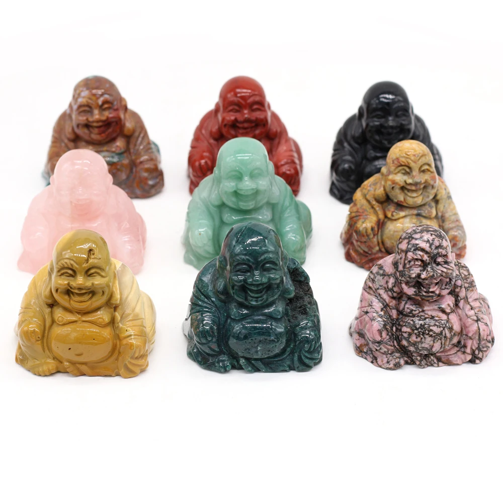 

Hot-selling Natural Ocean Agate Boutique Carved Maitreya Buddha Shape Exquisite Decoration Office Study Home Decoration