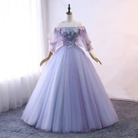 custom women prom dress ball gown long quinceanera dress floral flowers masquerade prom dress wedding bride gown illusion back