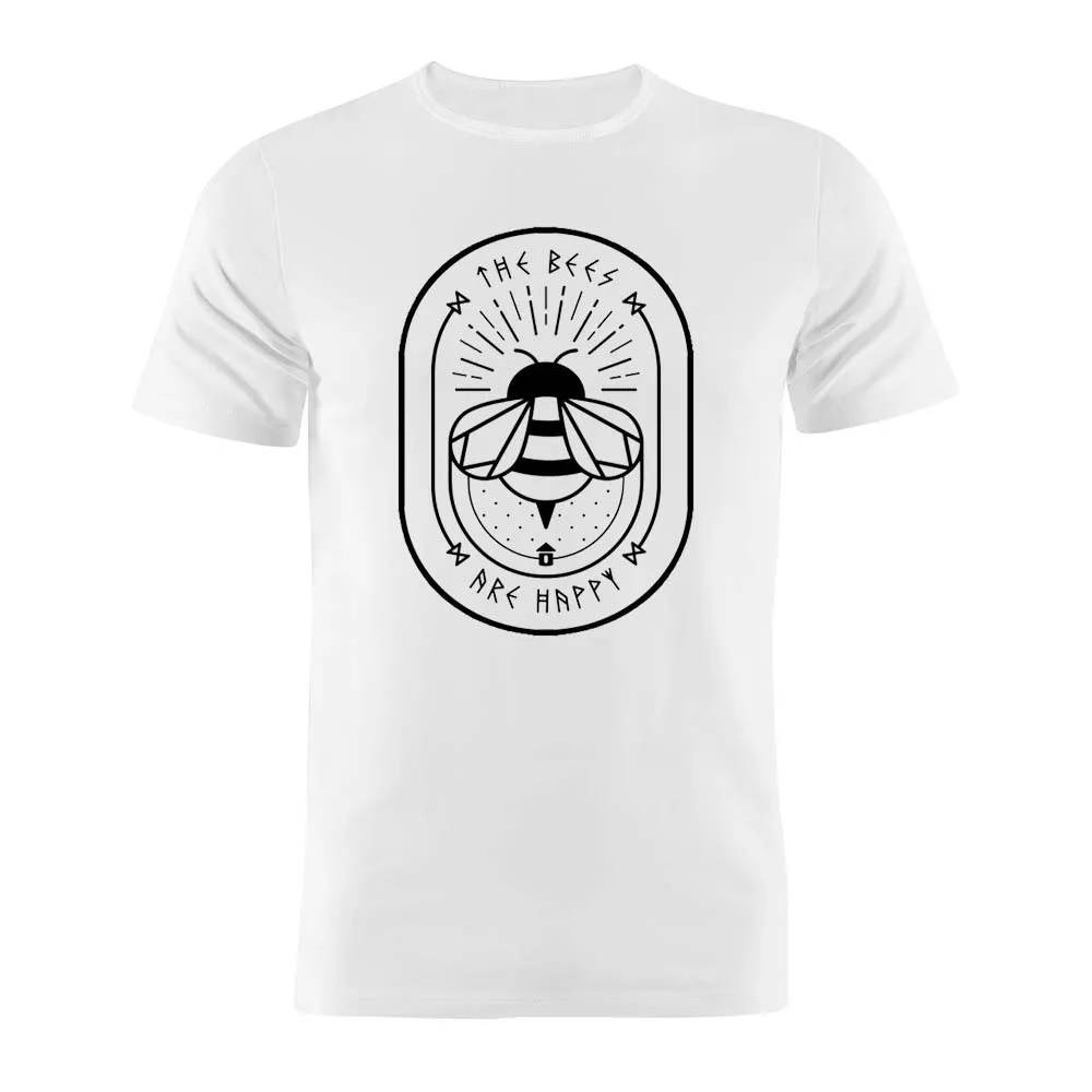 

Men Clothing T Shirt The Bees Are Happy Funny Artwork Gift Tee