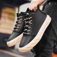 black pu leather men shoes sneakers mens loafers shoes fashion classic sneakers men casual street shoes male sneakers shoes