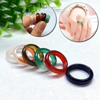 popular fashion men and women white agate ring red green black chalcedony ring round friends party gifts
