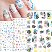 1pcs 3d nail slider maple leaf fall leaves abstract line decals adhesive manicure tips nail art decorations f606 613 2019 new