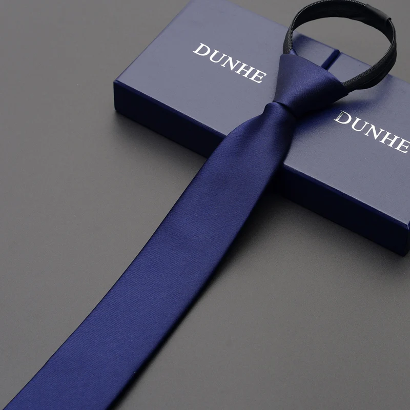 

High Quality 2019 New Designers Brands Fashion Business Casual 5cm Slim Ties for Men Zipper Necktie Office Work with Gift Box