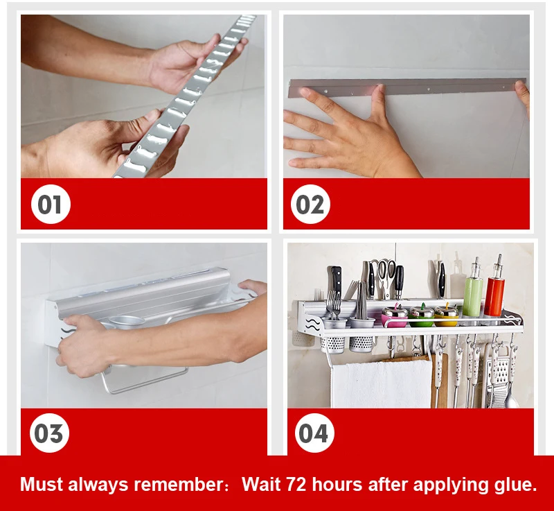 Кухонный держатель свободного отверстия на стене ножа подвесная полка кухонная