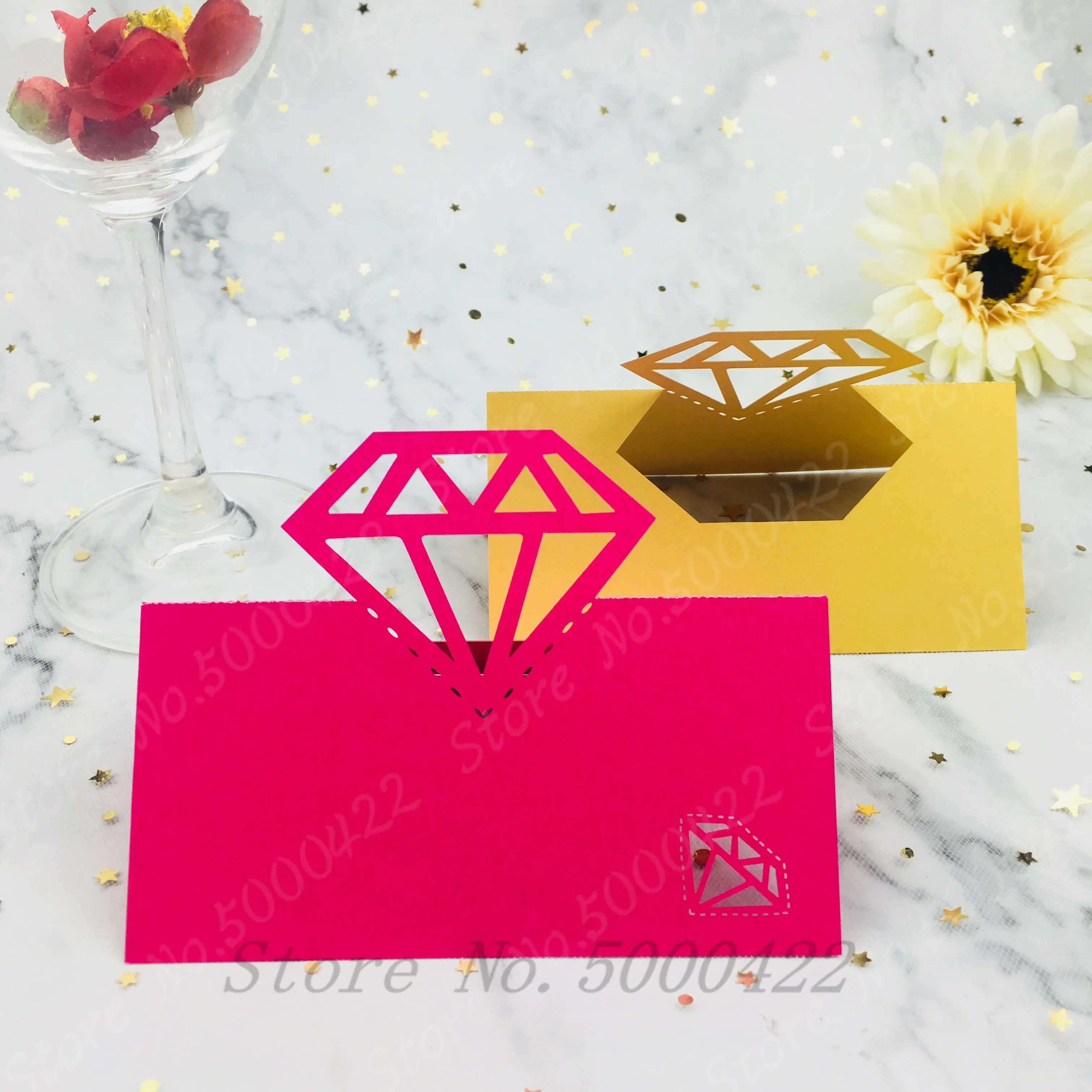 50 шт. Алмазный Свадебный Стол отметка винный бокал Женская тема приглашение